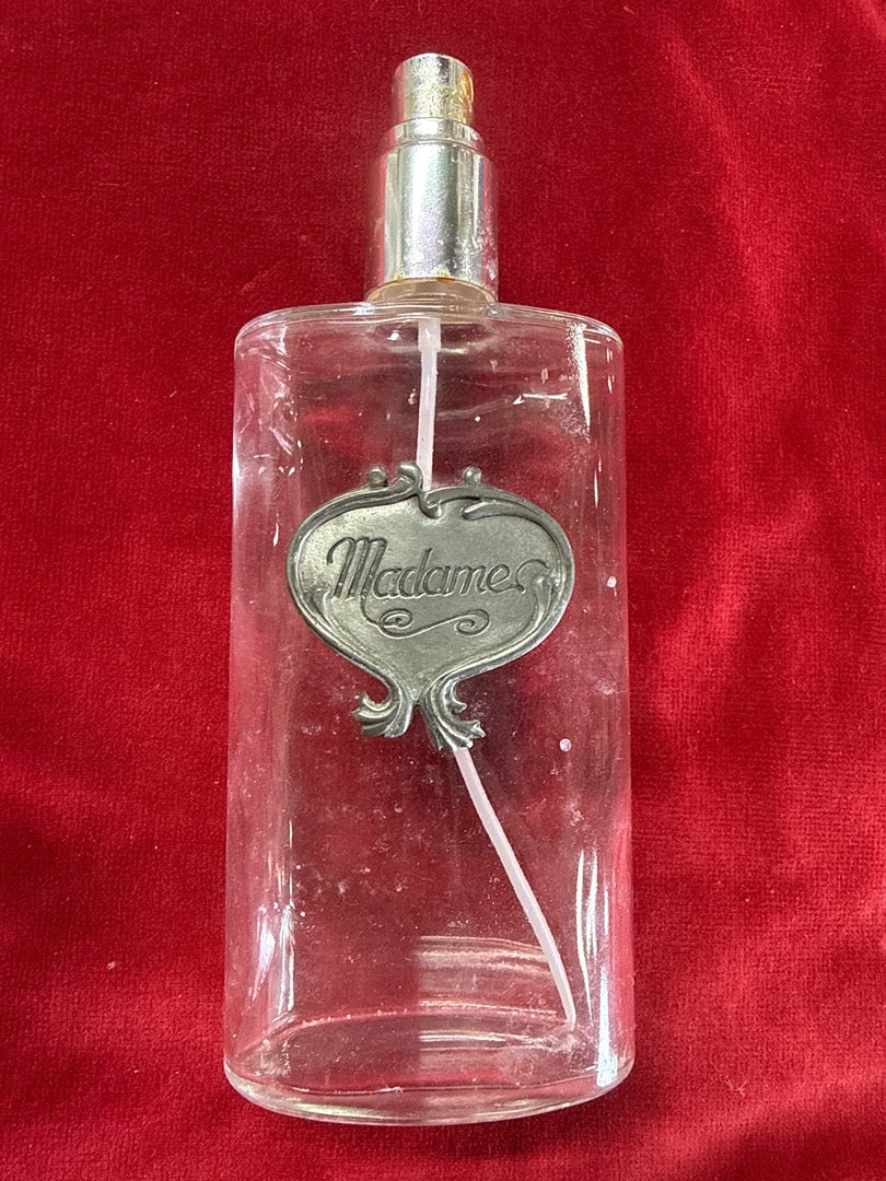 Flacon de parfum vide – Madame – Flacon de collection – Verre et écusson en métal