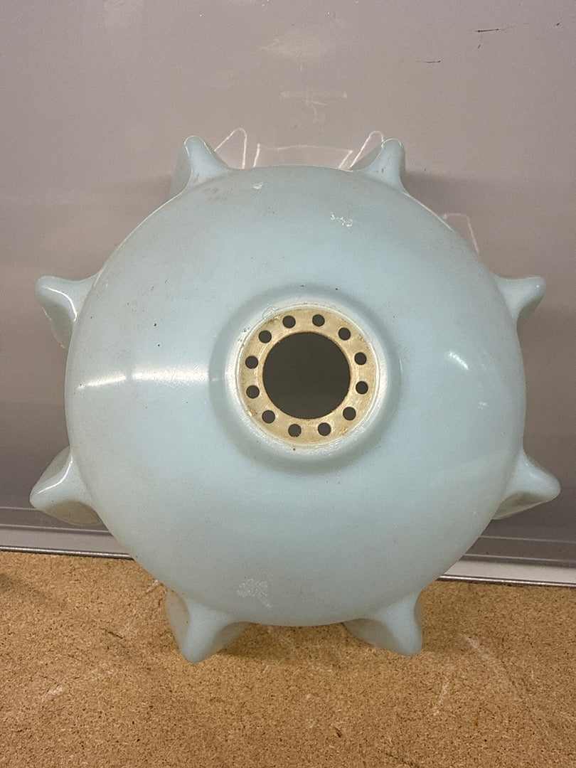 Abat-jour – Opaline – Luminaire – Cloche bleu décor oiseaux