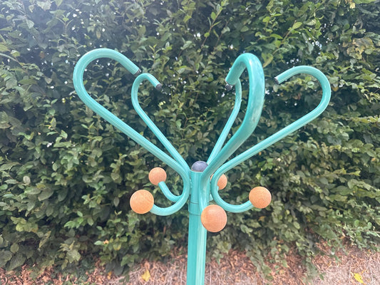Porte-manteau sur pied – Vintage – Rangement – Métal vert pastel