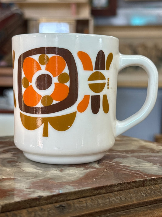 Mug – Mobil – Tasses & Mugs – Vintage opaline fleur orange