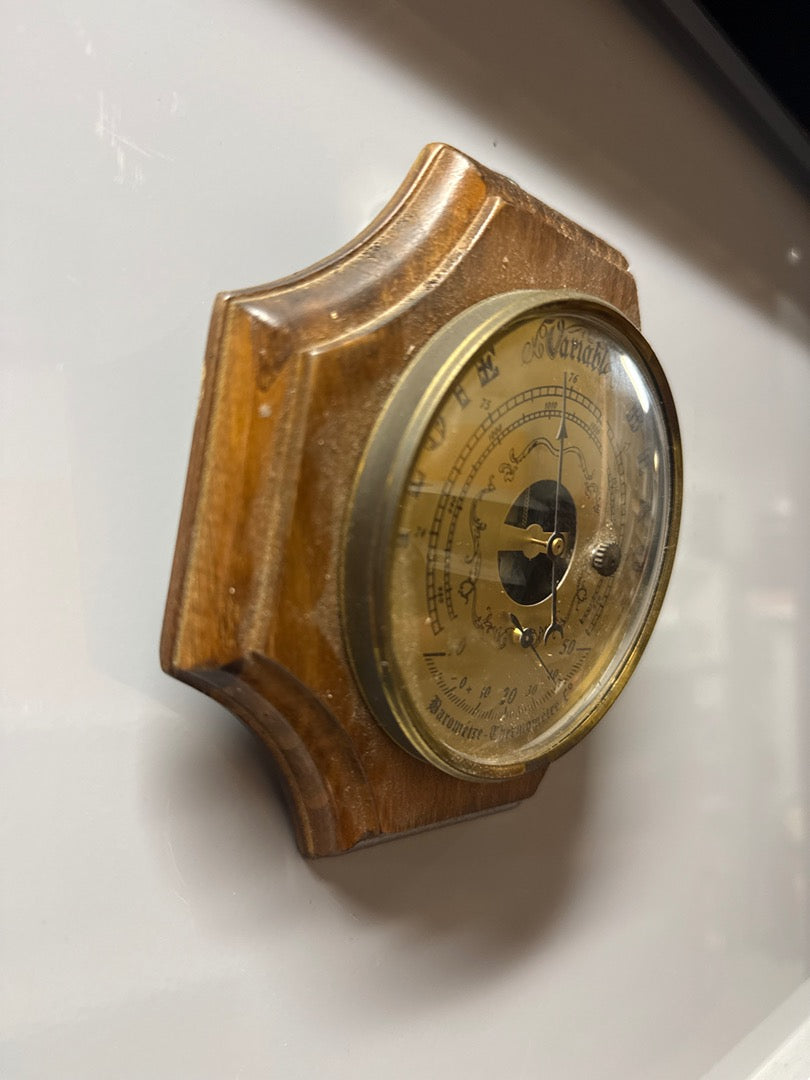 Baromètre thermomètre ancien – En bois