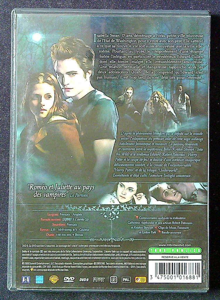 Dvd Twilight Chapitre 1 – M6 Vidéo – Divertissement – Film fantastique