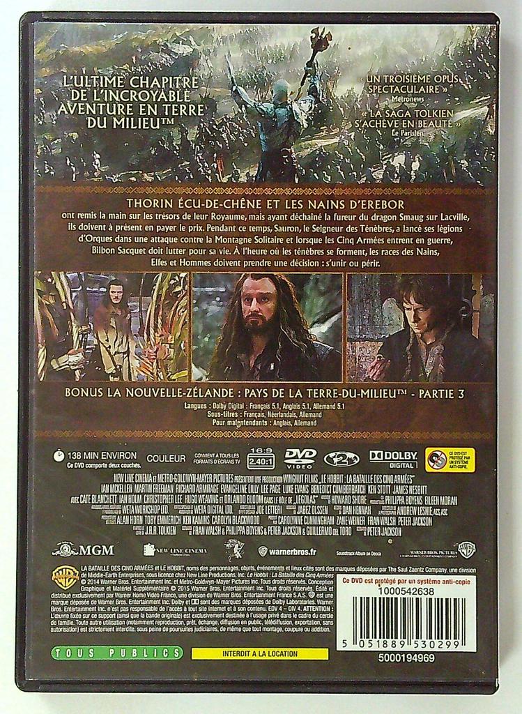 Dvd Le Hobbit : La Bataille des Cinq Armées Warner Bros