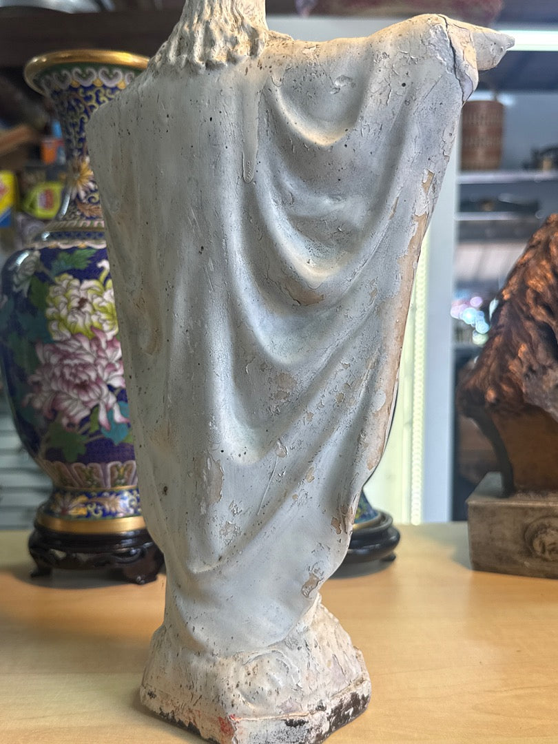 Statue Christ – Sacré-cœur – Ornement – Plâtre ancien