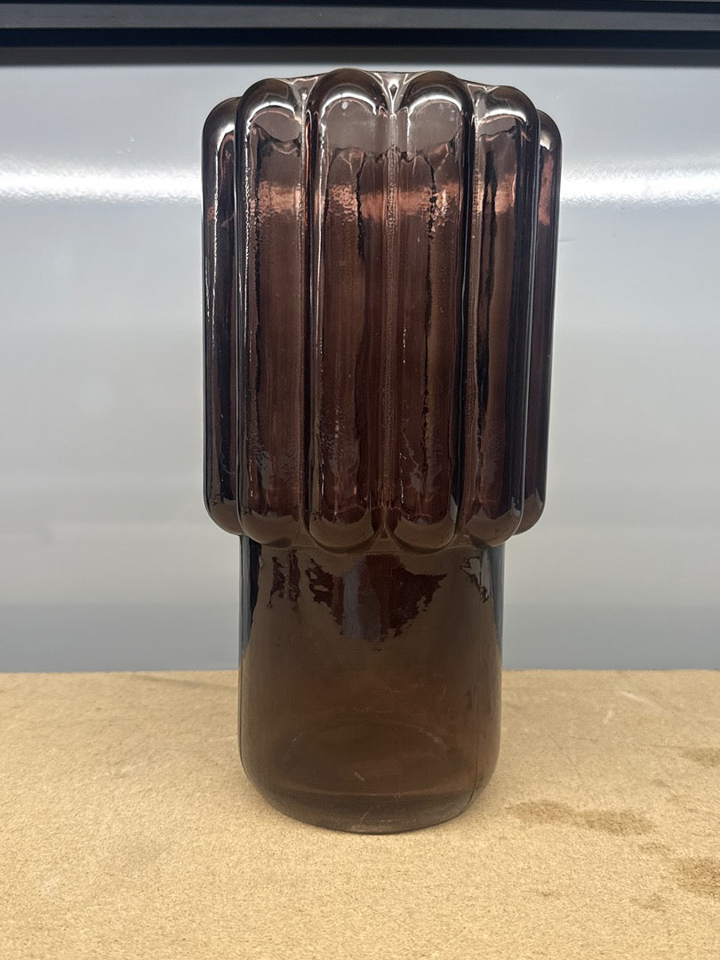 Vase En Verre Marron Vintage