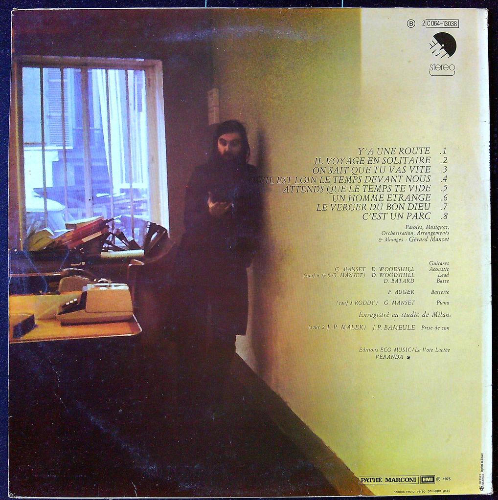 Vinyle 33t Gerard Manset Manset Pathé Marconi 1975