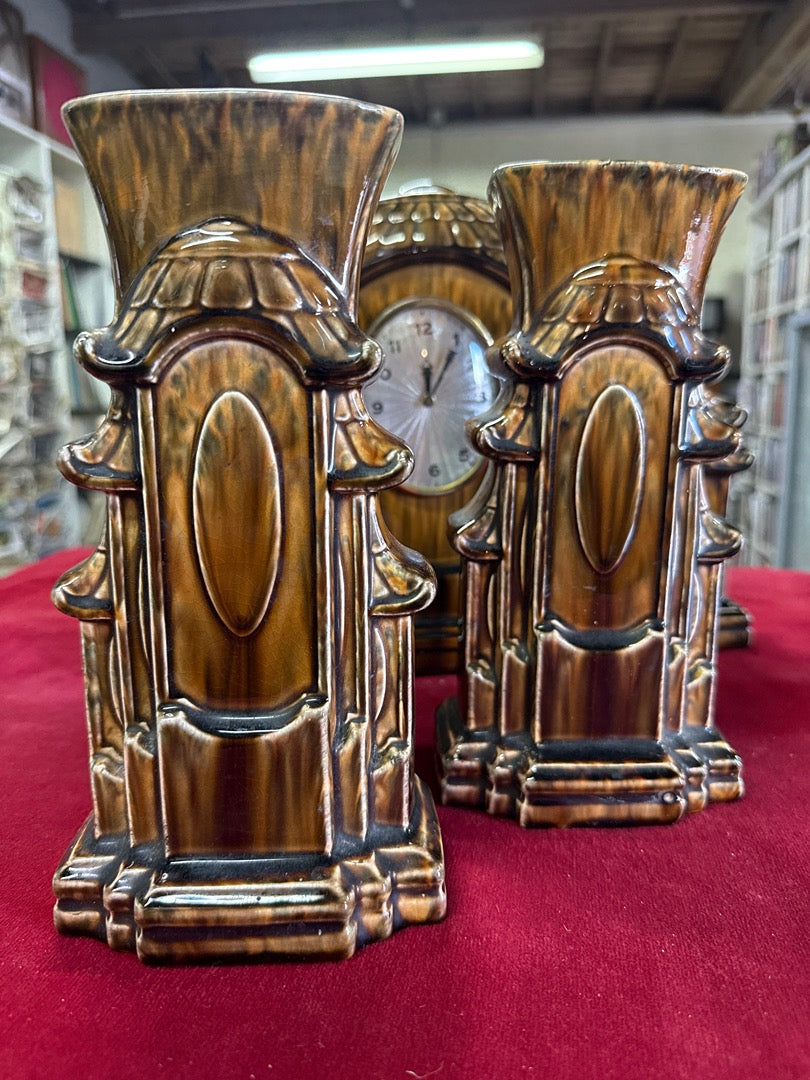 Pendule Sarreguemines – Garniture de cheminée céramique