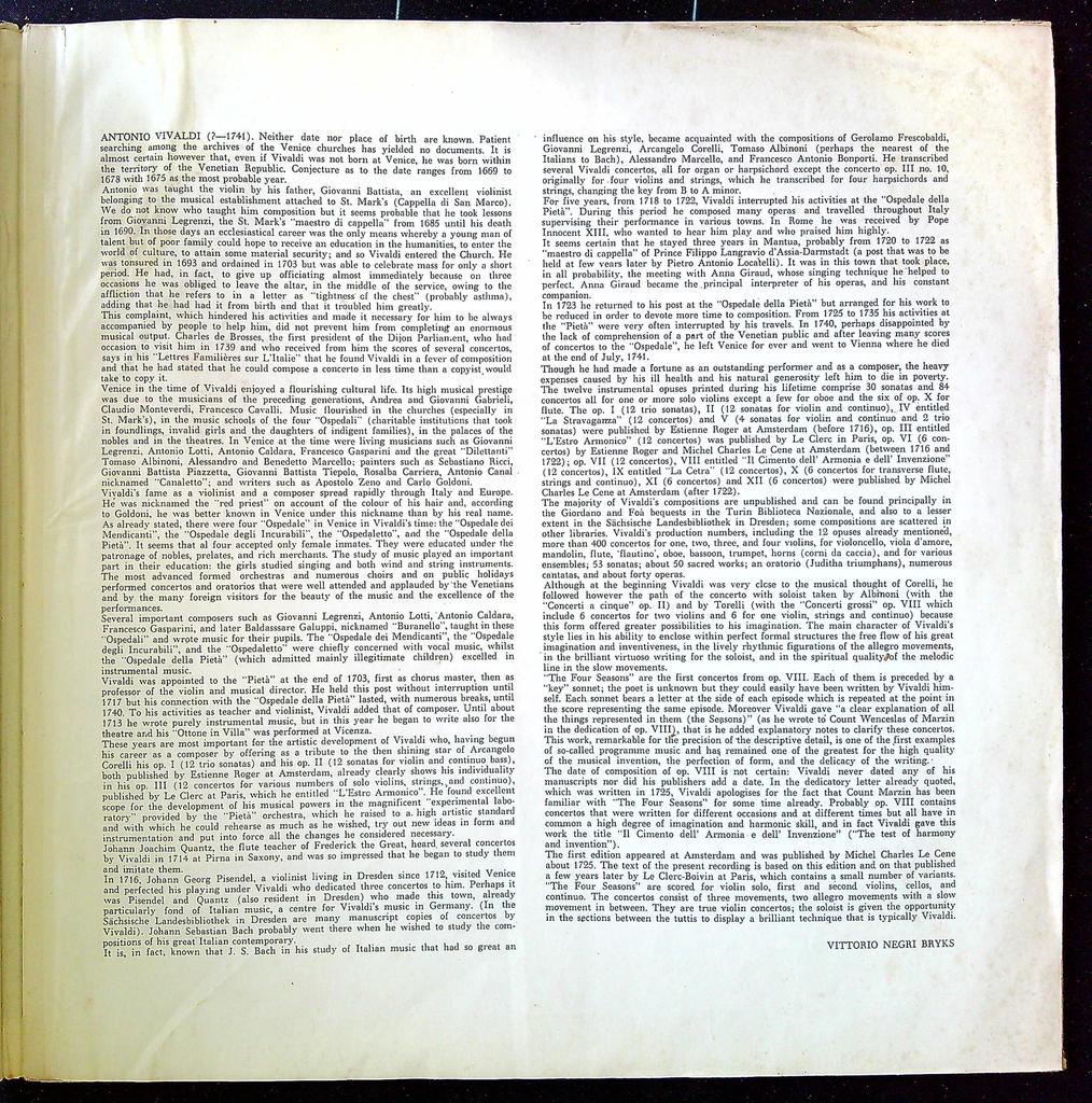 Vinyle – Vivaldi – Musique Classique – Les Quatre Saisons