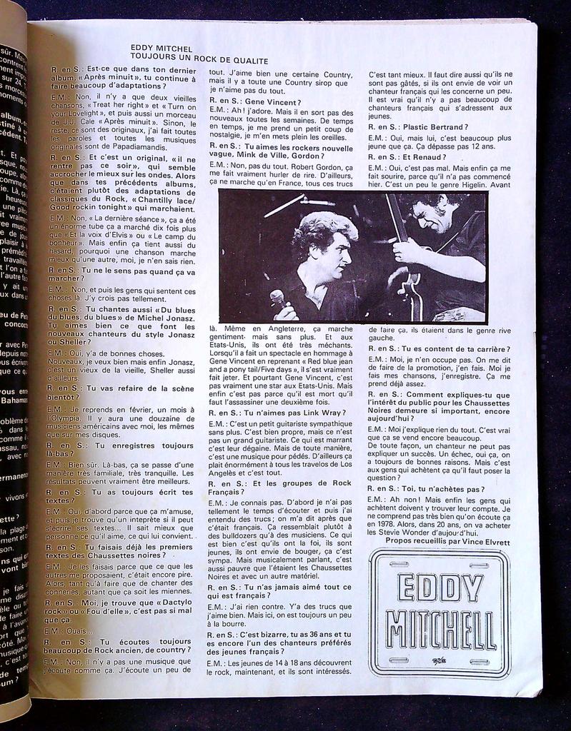 Magazine – Rock En Stock N°20 – Musique – Bob Marley Polnareff