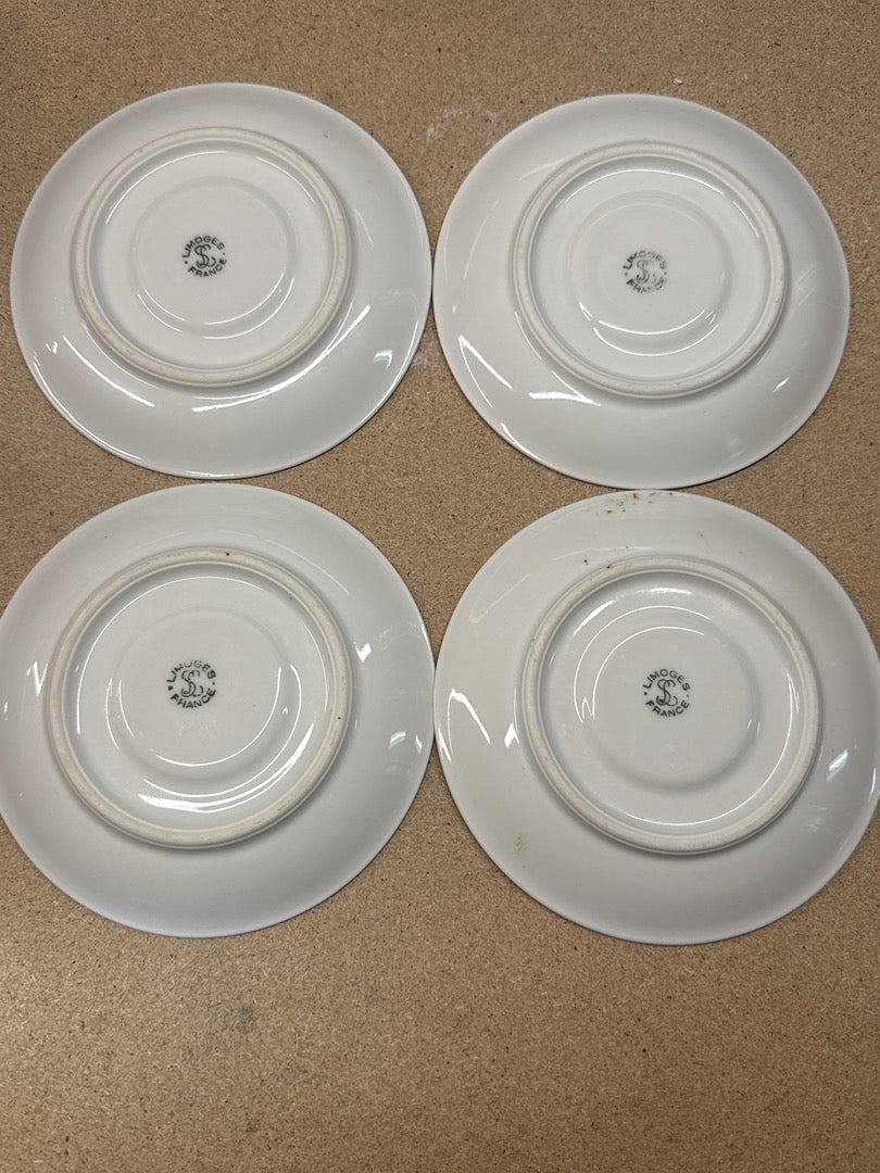 Service de tasses – Limoges – Vaisselle – Porcelaine blanche et dorures