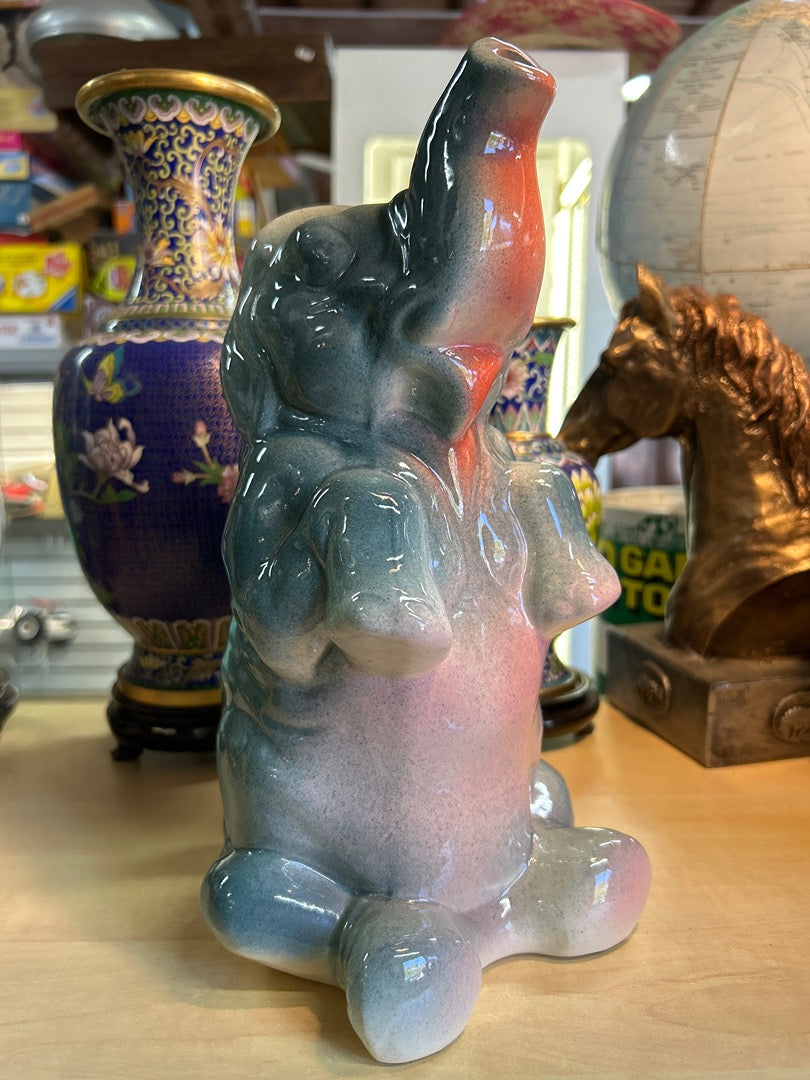 Pichet Barbotine Éléphant Vintage