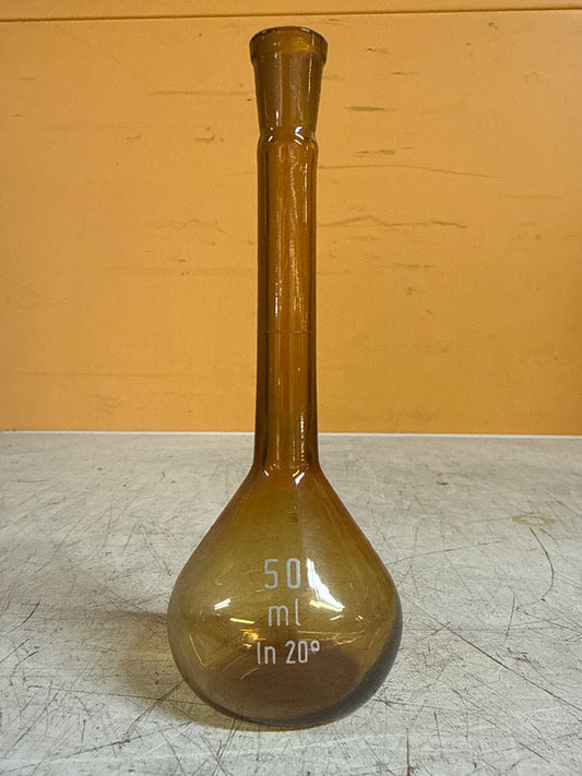 Fiole de chimie en verre – Vintage – Décoration – Vase soliflore ambré 50ml