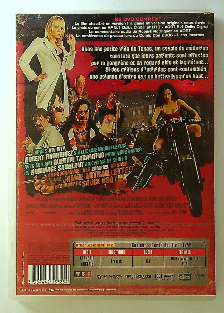 Dvd Planète Terreur Robert Rodriguez Tf1 Vidéo
