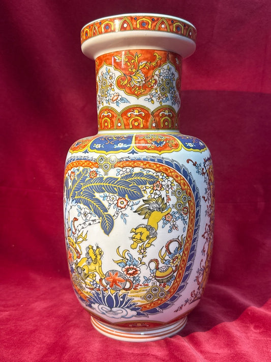Grand vase en céramique décor coloré Ceramiche Artistiche Made in Italy
