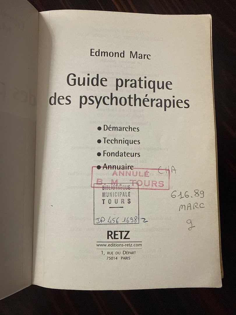 Livre – Edmond Marc – Psychologie – Guide pratique
