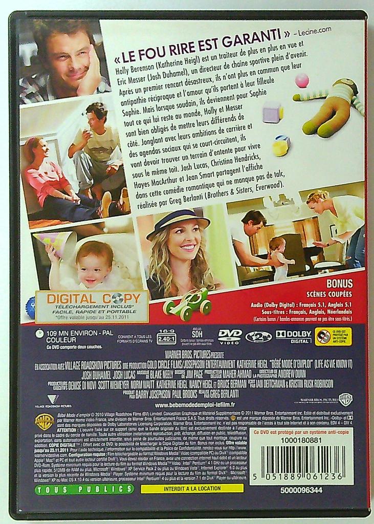 Dvd Bébé mode d'emploi Katherine Heigl Josh Duhamel
