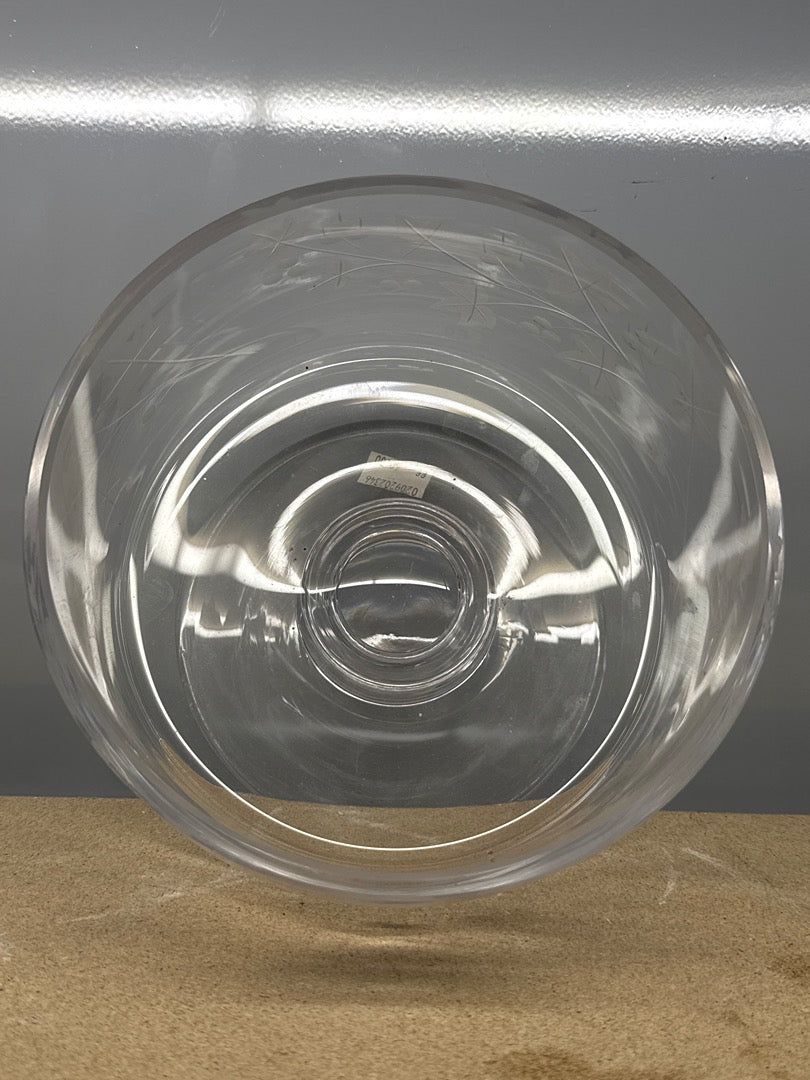 Coupe sur pied en verre – Plat de service – Décor lierre gravé