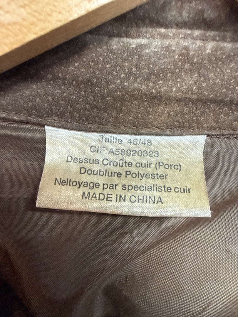 Veste Lr – Croute de cuir marron