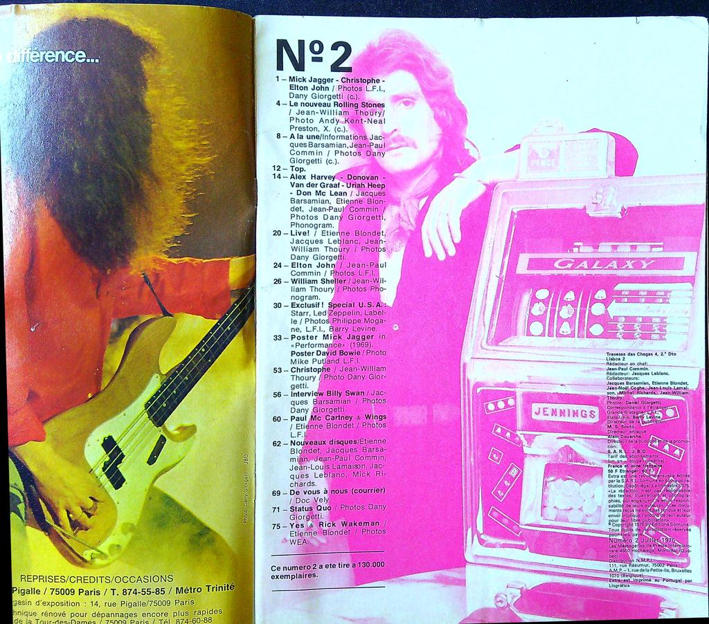 Magazine – Extra N°2 – Souvenirs De Musique – Stones Christophe Elton John