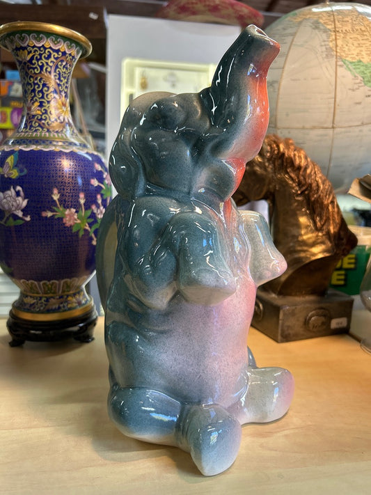 Pichet Barbotine Éléphant Vintage