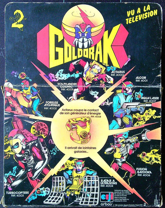 Coffret Fusion Bazooka Goldorak Ceji Arbois Vintage Neuf en boite scellée Misb avec flap d'origine