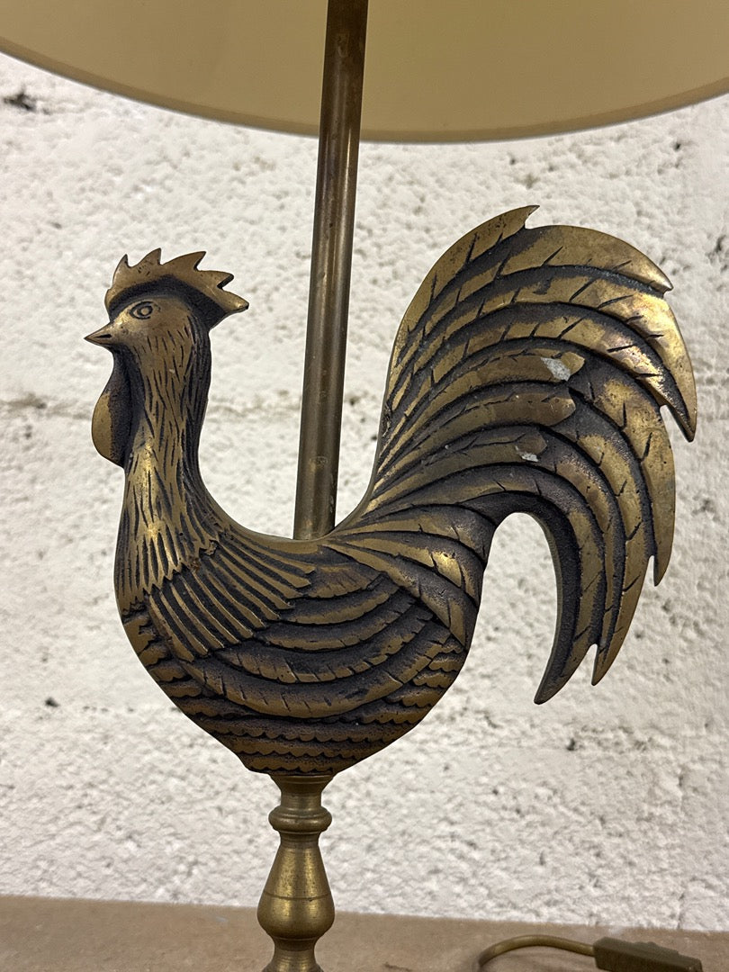 Lampe – Coq en laiton / Bronze