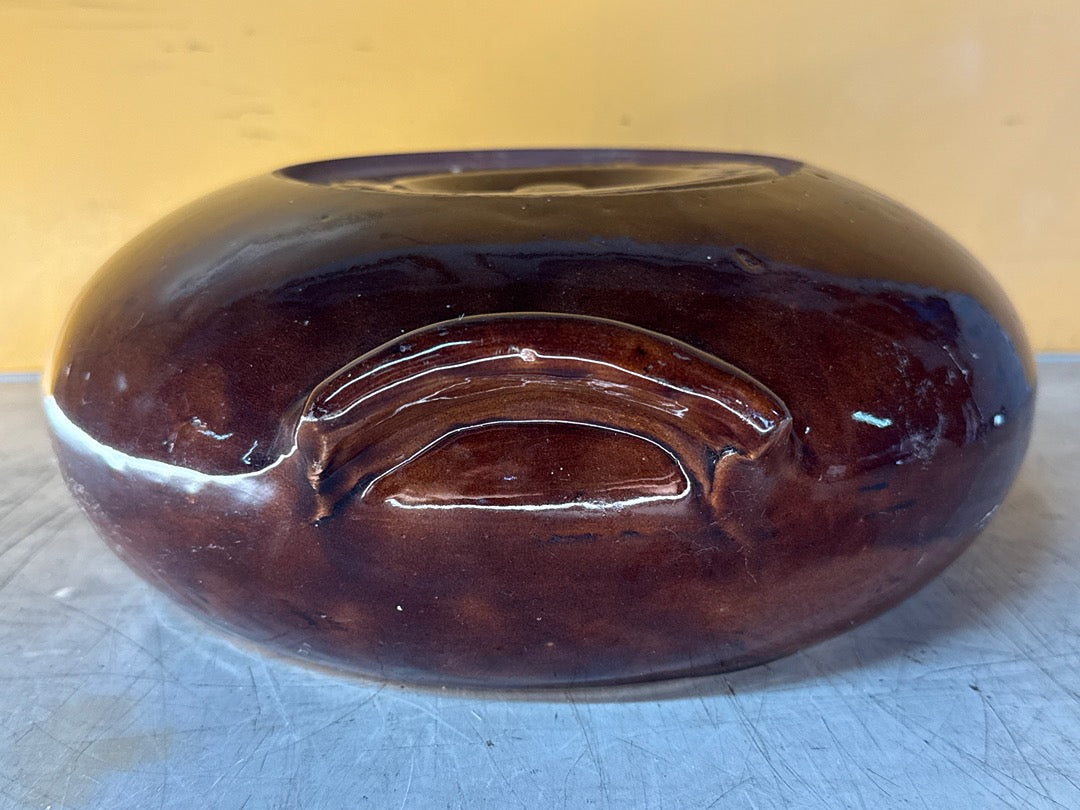 Cocotte vintage en terre cuite – Marron vernissé