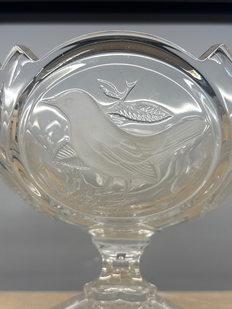 Coupe sur pied – Walther Glas – Vaisselle – Oiseaux dépolis verre