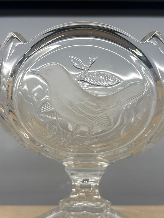 Coupe sur pied – Walther Glas – Vaisselle – Oiseaux dépolis verre