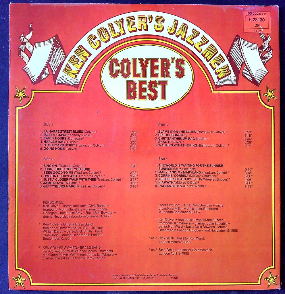 Double Vinyle 33t Ken Colyer's Jazzmen Colyer's Best Decca
