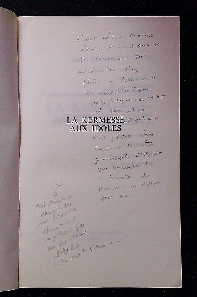 Livre – Louis Nucera – Littérature – La kermesse aux idoles dédicacé