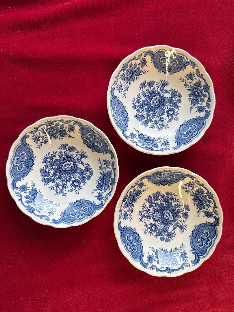 Lot de 10 coupelles Ridgway Windsor, décor floral bleu et oiseaux