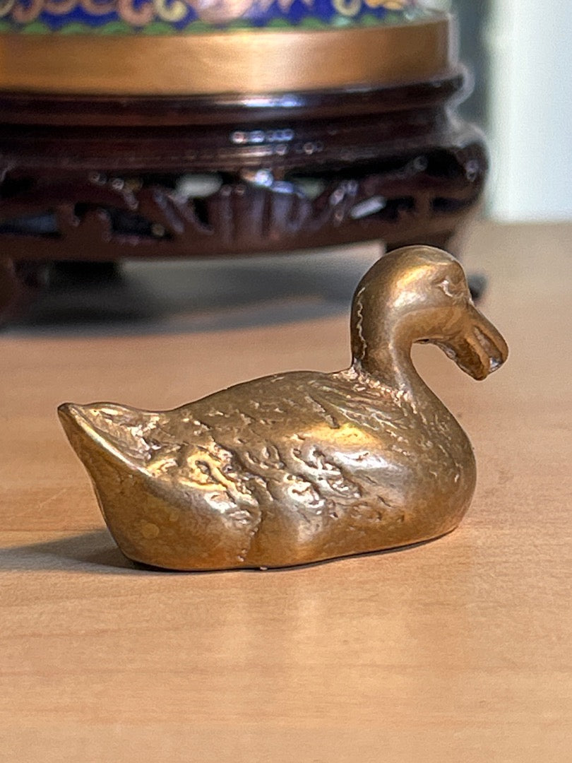 Statuette canard vintage en laiton - 4cm - Or - 50g - Très bon état