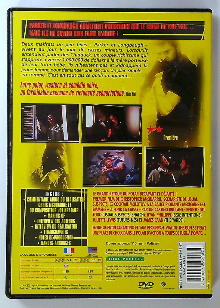Dvd Way of the Gun polar Ryan Phillippe Benicio del Toro
