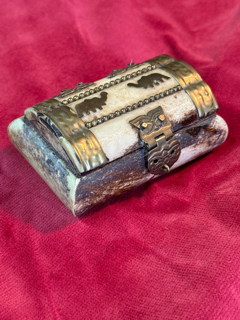Boîte à bijoux – Vintage – Rangement – Os et laiton