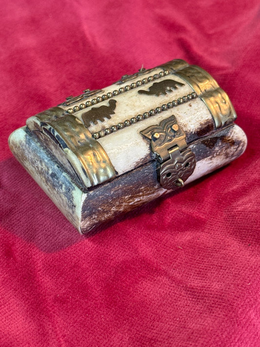 Boîte à bijoux – Vintage – Rangement – Os et laiton