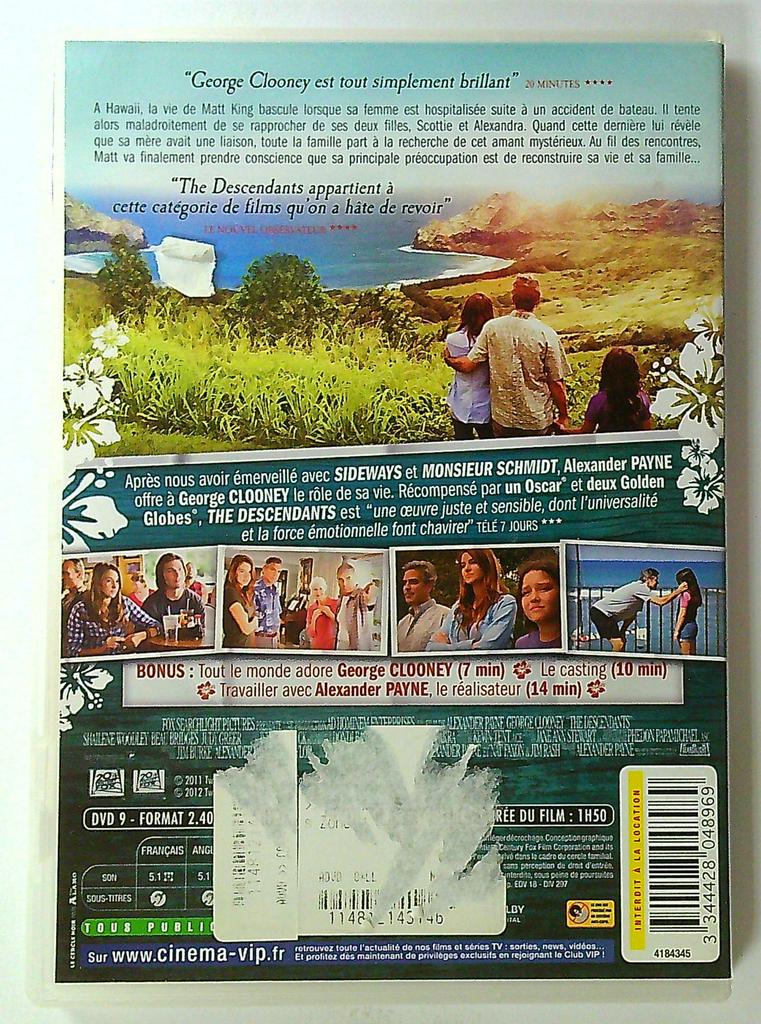Dvd The Descendants avec George Clooney