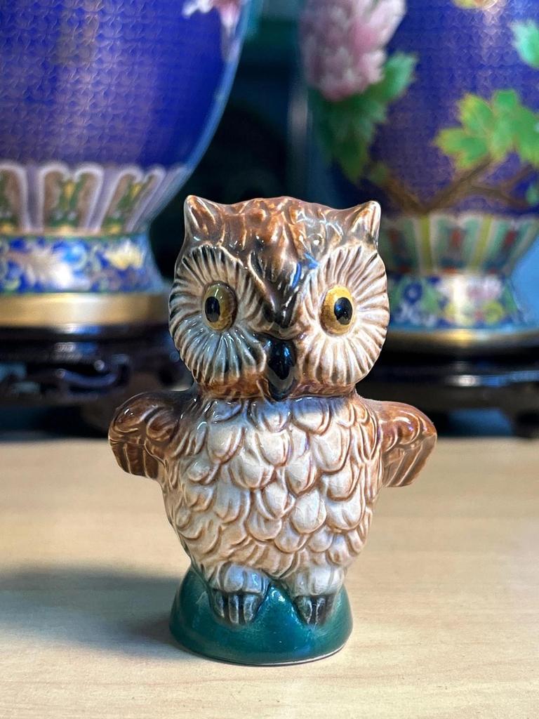 Statuette sculpté Chouette / Hibou vintage porcelaine Goebel Hummel