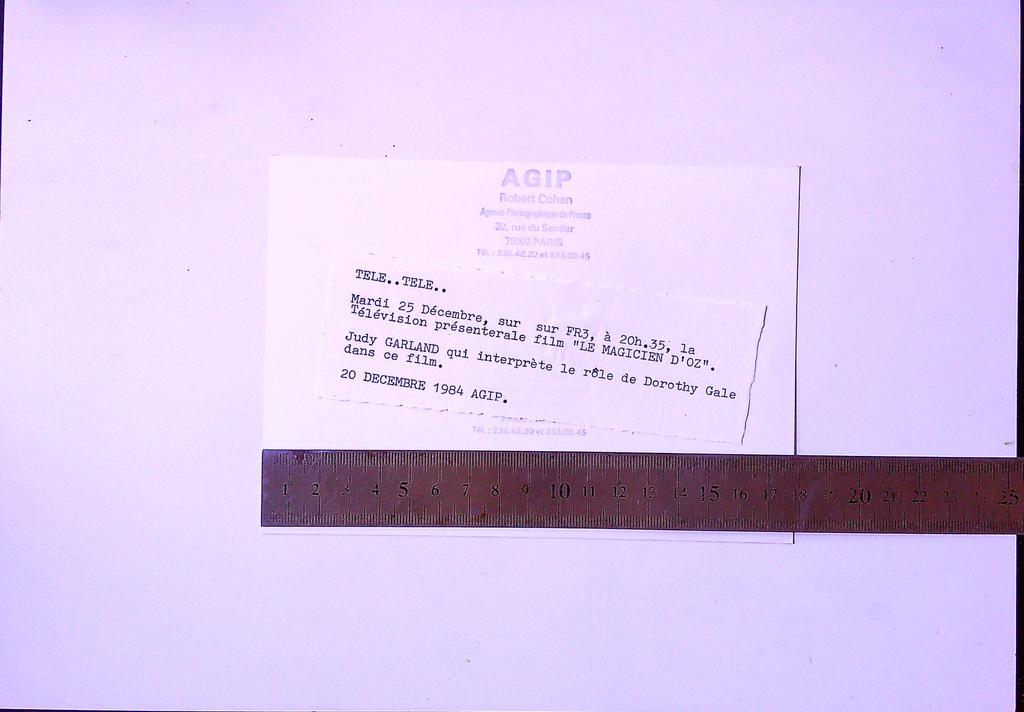 Photographie agence Agip Judy Garland Le Magicien d'oz