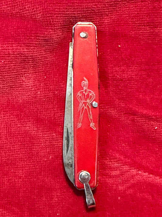 Couteau pliant – Disney Peter Pan – Hobbies – Vintage rouge