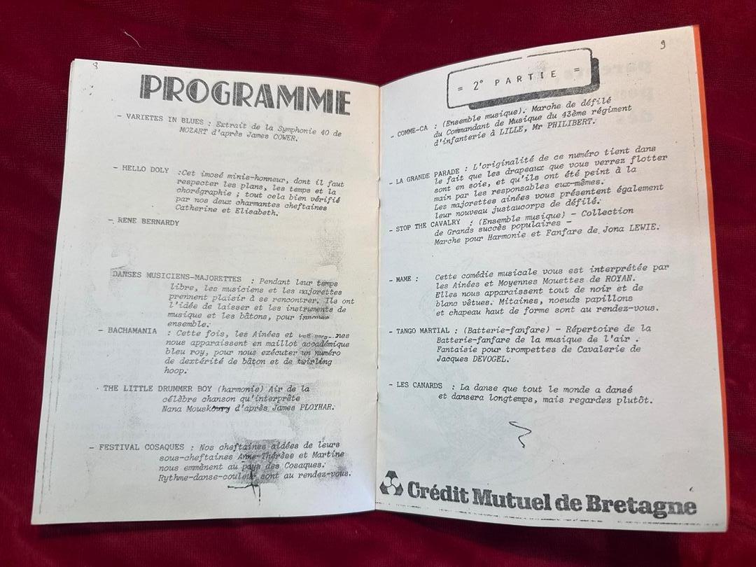 Programme de gala – Janzé 1982 – Souvenir – Majorettes