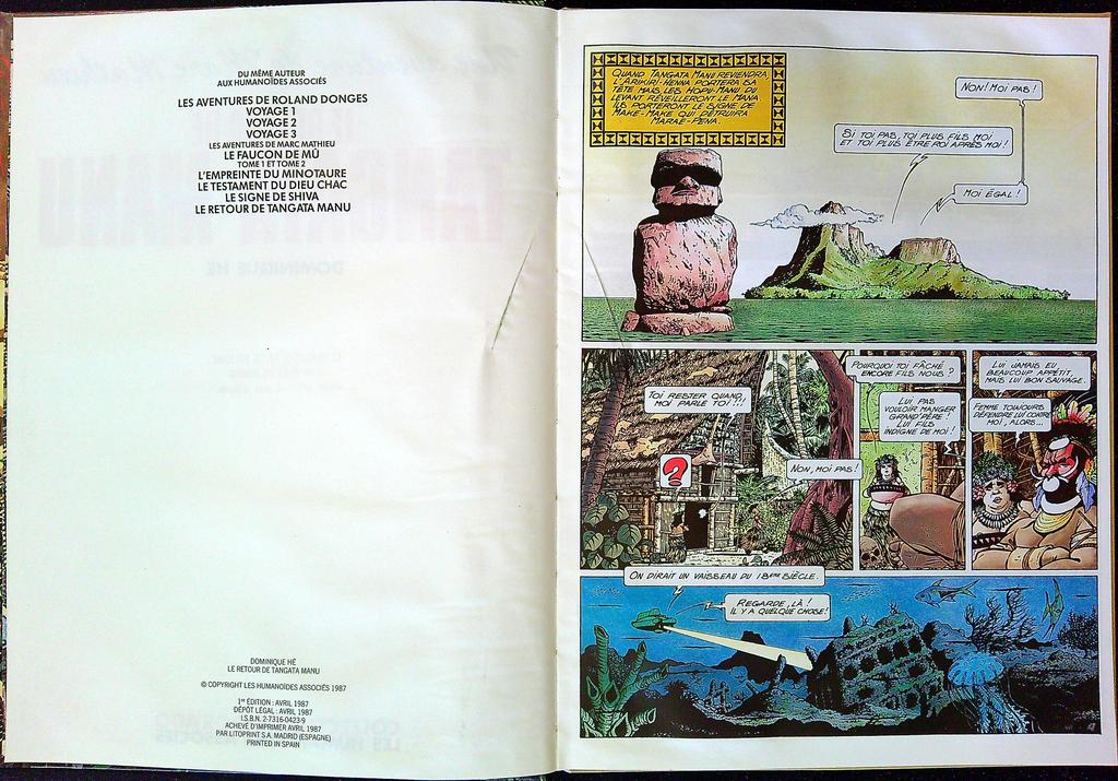 Bd – Dominique Hé – Bd – Le retour de Tangata Manu 1987