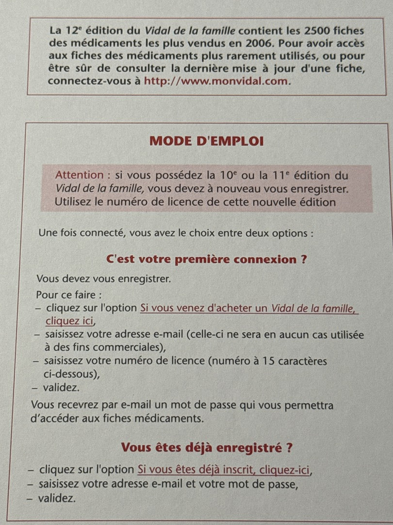 Dictionnaire Vidal De La Famille – Livre – Édition Médicale