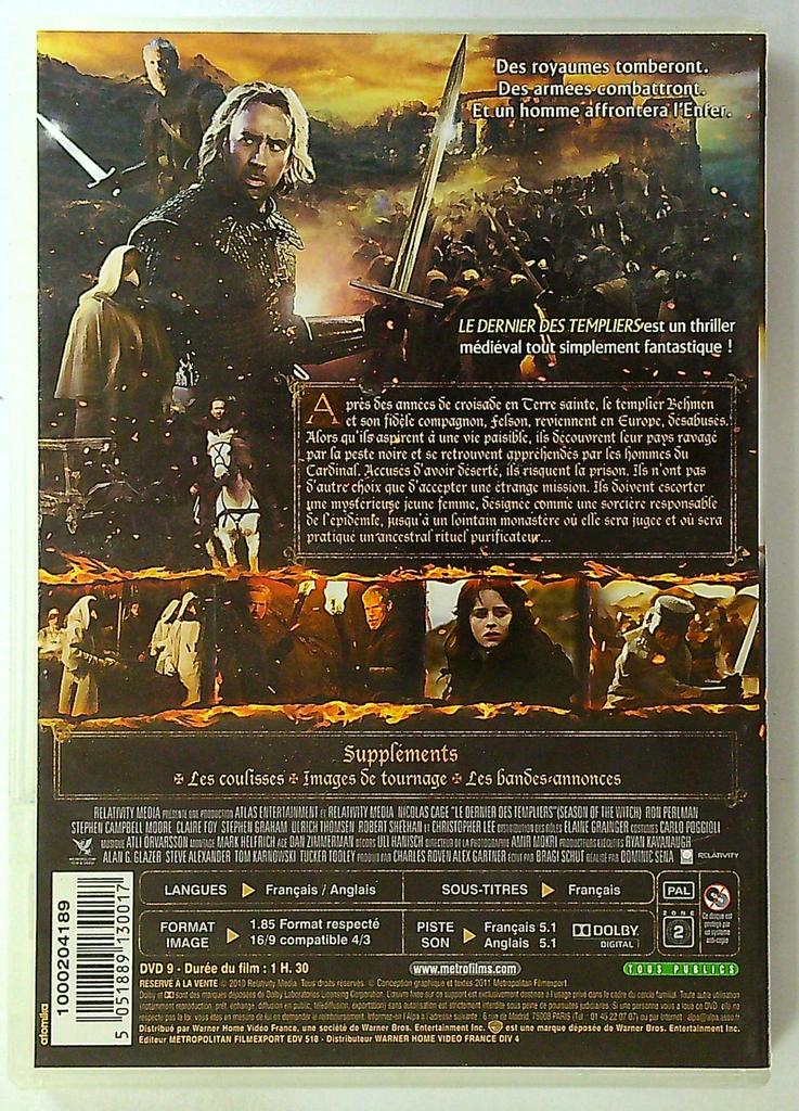 Dvd Le Dernier des Templiers Nicolas Cage