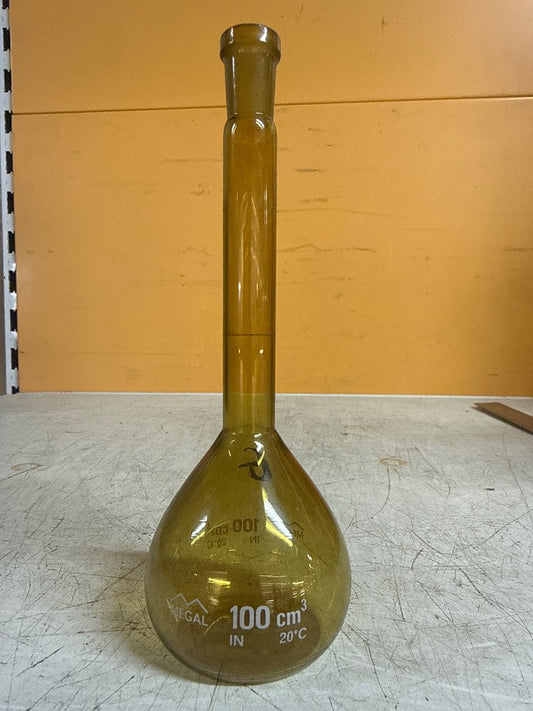 Fiole jaugée – Vegal 100 cm³ – Décoration – Verre ambré vintage