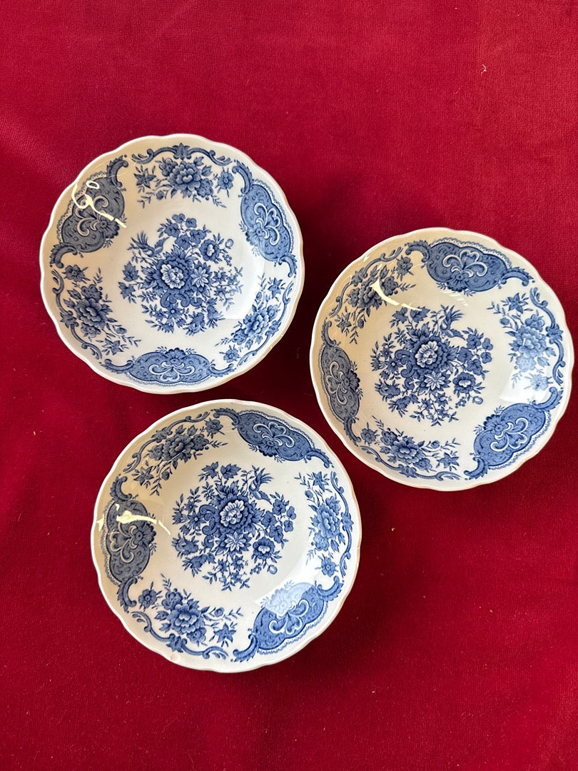 Lot de 10 coupelles Ridgway Windsor, décor floral bleu et oiseaux