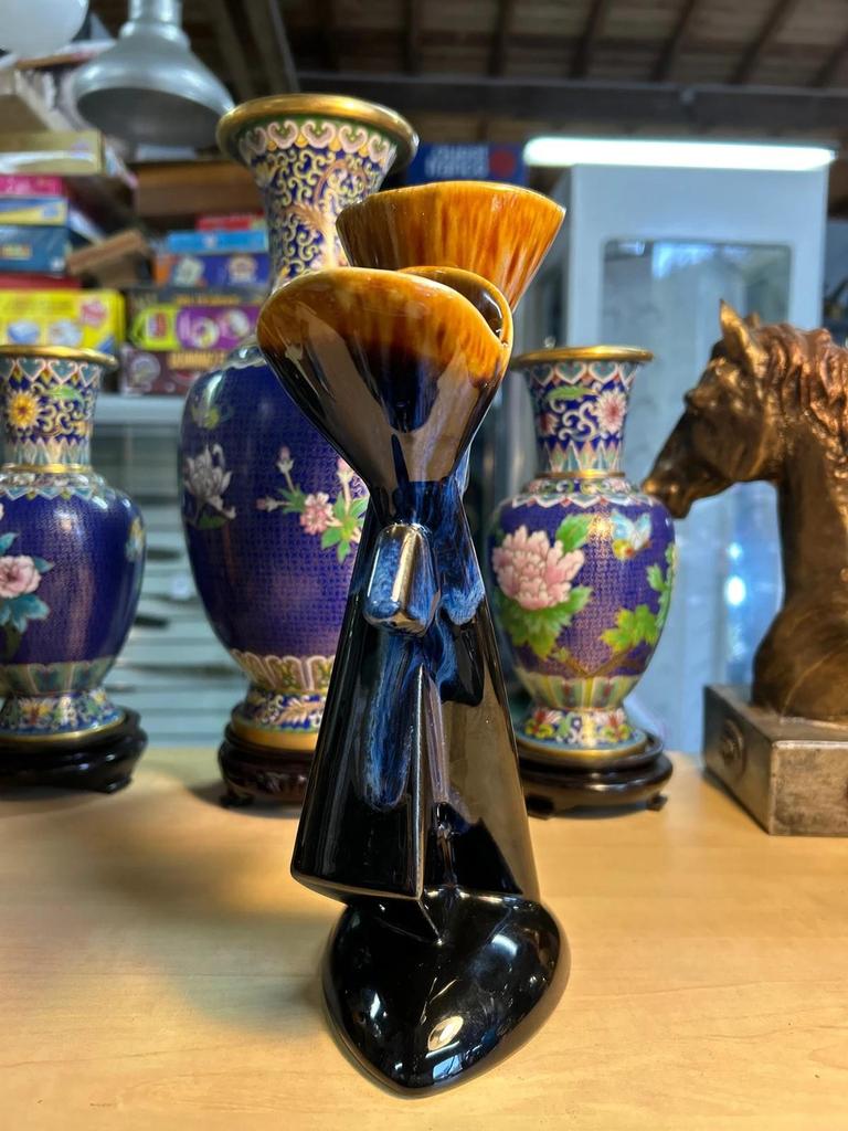 Vase Double Vallauris Soliflore Céramique Années 60