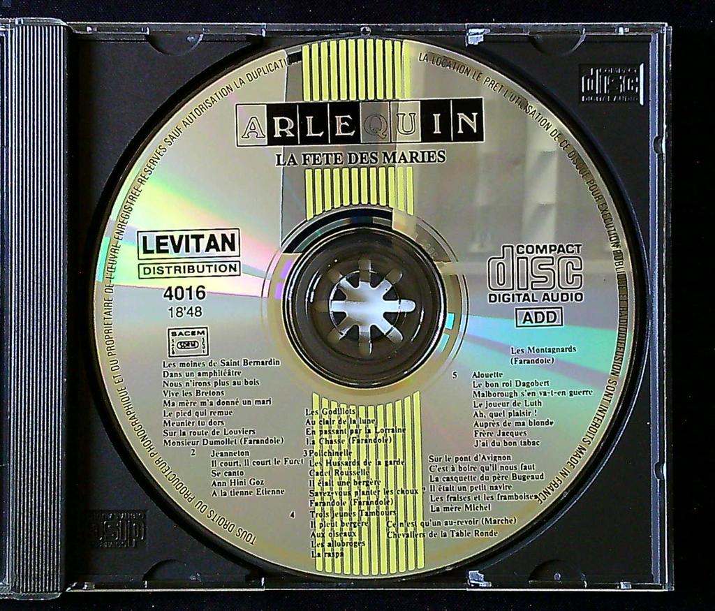 Cd – Arlequin : La Fête des Mariés – Musique – Chansons