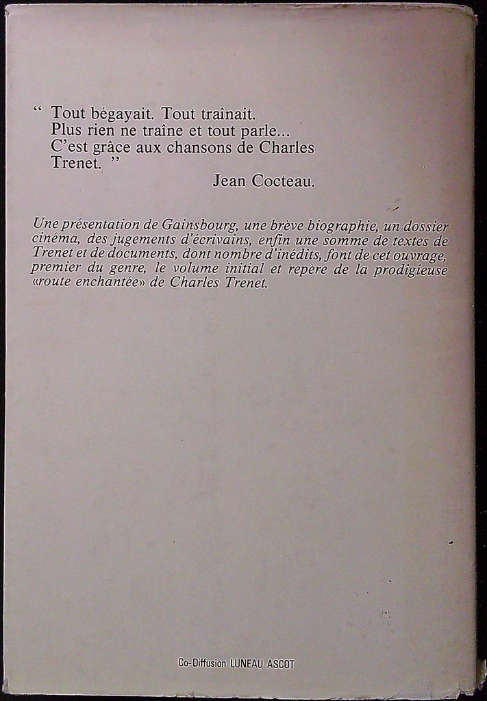 Livre - La route enchantée - Charles Trenet