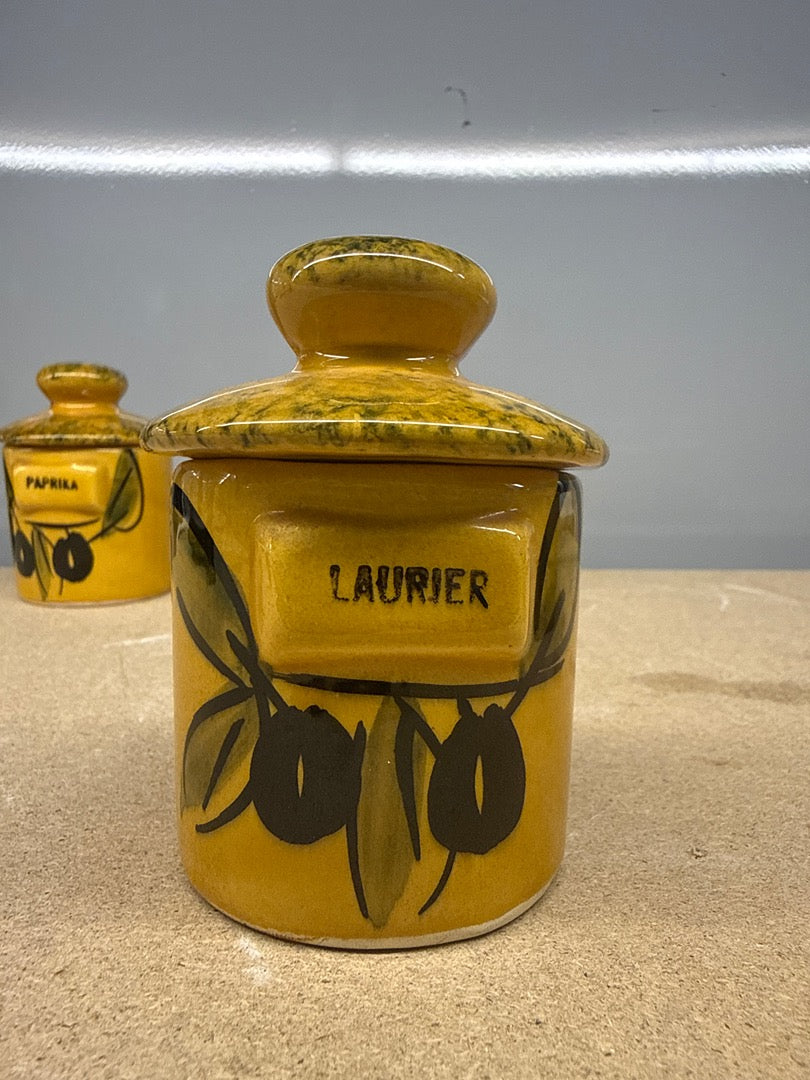 Pots à épices – Vallauris – Conservation – Jaune olives